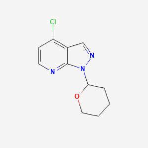 molecular formula C11H12ClN3O B11871797 4-Chloro-1-(tetrahydro-2H-pyran-2-yl)-1H-pyrazolo[3,4-b]pyridine 