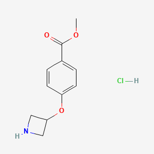 molecular formula C11H14ClNO3 B11871827 Methyl 4-(azetidin-3-yloxy)benzoate hydrochloride 