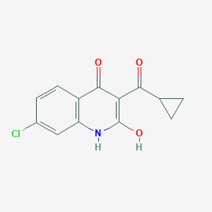 molecular formula C13H10ClNO3 B118719 7-氯-3-(环丙烷羰基)-4-羟基喹啉-2(1H)-酮 CAS No. 151057-13-5