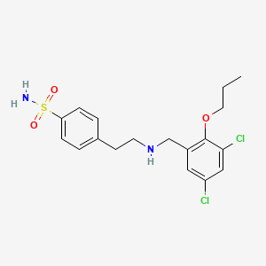 molecular formula C18H22Cl2N2O3S B1187197 4-{2-[(3,5-Dichloro-2-propoxybenzyl)amino]ethyl}benzenesulfonamide 