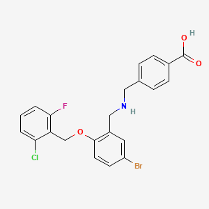 4-[({5-Bromo-2-[(2-chloro-6-fluorobenzyl)oxy]benzyl}amino)methyl]benzoic acid