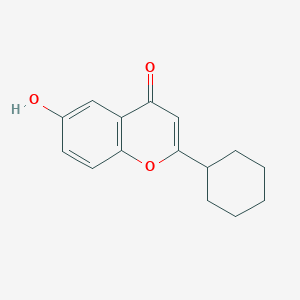 molecular formula C15H16O3 B11871989 4H-1-Benzopyran-4-one, 2-cyclohexyl-6-hydroxy- CAS No. 20870-04-6