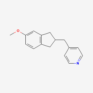 molecular formula C16H17NO B11872029 4-((5-Methoxy-2,3-dihydro-1H-inden-2-YL)methyl)pyridine CAS No. 154932-73-7