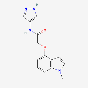 molecular formula C14H14N4O2 B1187204 2-[(1-methyl-1H-indol-4-yl)oxy]-N-(1H-pyrazol-4-yl)acetamide 