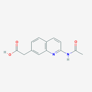 molecular formula C13H12N2O3 B11872089 2-(2-Acetamidoquinolin-7-yl)acetic acid 