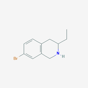 molecular formula C11H14BrN B11872110 7-Bromo-3-ethyl-1,2,3,4-tetrahydroisoquinoline 