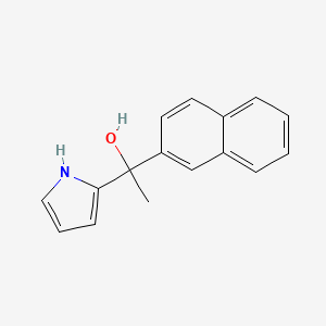 molecular formula C16H15NO B11872123 1-(Naphthalen-2-yl)-1-(1H-pyrrol-2-yl)ethanol 