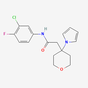 molecular formula C17H18ClFN2O2 B1187214 N-(3-chloro-4-fluorophenyl)-2-[4-(1H-pyrrol-1-yl)tetrahydro-2H-pyran-4-yl]acetamide 