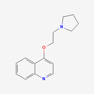 molecular formula C15H18N2O B11872177 Quinoline, 4-(2-(1-pyrrolidinyl)ethoxy)- CAS No. 32226-69-0