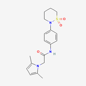 2-(2,5-dimethyl-1H-pyrrol-1-yl)-N-[4-(1,1-dioxido-1,2-thiazinan-2-yl)phenyl]acetamide