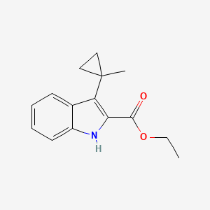 molecular formula C15H17NO2 B11872240 Ethyl 3-(1-methylcyclopropyl)-1H-indole-2-carboxylate 