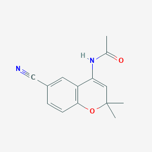 molecular formula C14H14N2O2 B11872245 N-(6-Cyano-2,2-dimethyl-2H-chromen-4-yl)acetamide CAS No. 89317-02-2