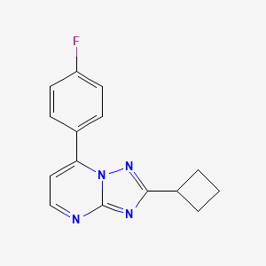 molecular formula C15H13FN4 B1187225 2-Cyclobutyl-7-(4-fluorophenyl)[1,2,4]triazolo[1,5-a]pyrimidine 