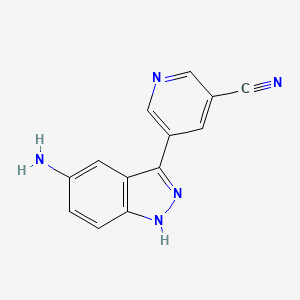 molecular formula C13H9N5 B11872278 5-(5-Amino-1H-indazol-3-yl)nicotinonitrile CAS No. 1356088-12-4