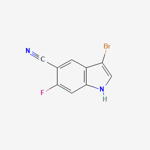 molecular formula C9H4BrFN2 B11872284 3-Bromo-6-fluoro-1H-indole-5-carbonitrile 