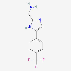 molecular formula C11H10F3N3 B11872328 (4-(4-(Trifluoromethyl)phenyl)-1H-imidazol-2-YL)methanamine 