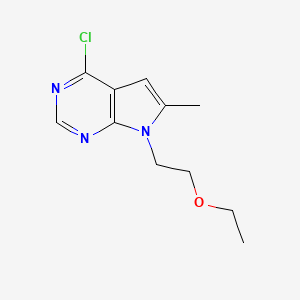 molecular formula C11H14ClN3O B11872384 4-Chloro-7-(2-ethoxyethyl)-6-methyl-7H-pyrrolo[2,3-d]pyrimidine 