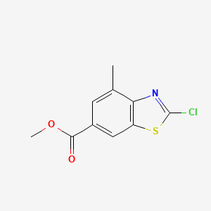 molecular formula C10H8ClNO2S B11872397 Methyl 2-chloro-4-methylbenzo[d]thiazole-6-carboxylate 