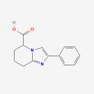 molecular formula C14H14N2O2 B11872400 2-Phenyl-5,6,7,8-tetrahydroimidazo[1,2-a]pyridine-5-carboxylic acid 