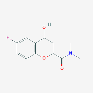 molecular formula C12H14FNO3 B11872409 6-Fluoro-4-hydroxy-N,N-dimethylchroman-2-carboxamide 