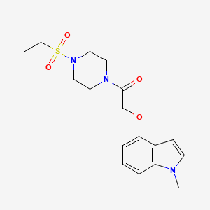molecular formula C18H25N3O4S B1187244 2-[(1-methyl-1H-indol-4-yl)oxy]-1-[4-(propan-2-ylsulfonyl)piperazin-1-yl]ethanone 