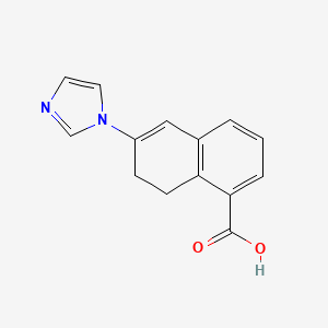 molecular formula C14H12N2O2 B11872445 1-Naphthalenecarboxylic acid, 7,8-dihydro-6-(1H-imidazol-1-yl)- CAS No. 89781-66-8