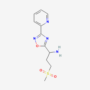 molecular formula C11H14N4O3S B1187246 3-(Methylsulfonyl)-1-(3-pyridin-2-yl-1,2,4-oxadiazol-5-yl)propan-1-amine 