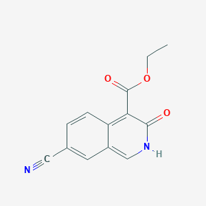 molecular formula C13H10N2O3 B11872468 Ethyl 7-cyano-3-oxo-2,3-dihydroisoquinoline-4-carboxylate 