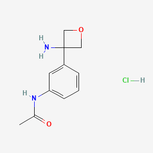 molecular formula C11H15ClN2O2 B11872529 N-(3-(3-Aminooxetan-3-yl)phenyl)acetamide hydrochloride CAS No. 1384264-62-3