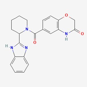 molecular formula C21H20N4O3 B1187256 [2-(1H-benzimidazol-2-yl)piperidin-1-yl](3-hydroxy-2H-1,4-benzoxazin-6-yl)methanone 