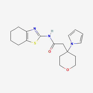 2-[4-(1H-pyrrol-1-yl)tetrahydro-2H-pyran-4-yl]-N-(4,5,6,7-tetrahydro-1,3-benzothiazol-2-yl)acetamide