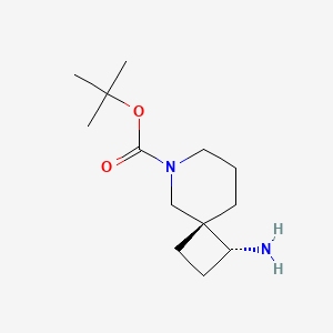 molecular formula C13H24N2O2 B11872649 tert-Butyl (1R,4R)-1-amino-6-azaspiro[3.5]nonane-6-carboxylate 