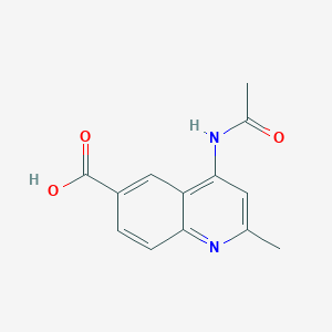 molecular formula C13H12N2O3 B11872676 4-Acetamido-2-methylquinoline-6-carboxylic acid 