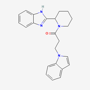 1-[2-(1H-benzimidazol-2-yl)piperidin-1-yl]-3-(1H-indol-1-yl)propan-1-one