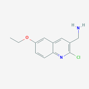 molecular formula C12H13ClN2O B11872746 (2-Chloro-6-ethoxyquinolin-3-yl)methanamine 