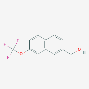 molecular formula C12H9F3O2 B11872768 2-(Trifluoromethoxy)naphthalene-7-methanol 