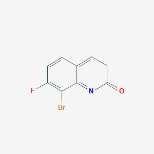 molecular formula C9H5BrFNO B11872774 8-Bromo-7-fluoroquinolin-2(3H)-one 