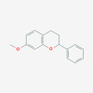 molecular formula C16H16O2 B11872810 7-Methoxy-2-phenylchroman 