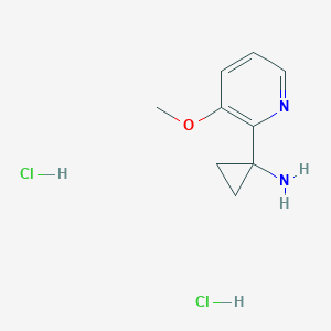 molecular formula C9H14Cl2N2O B11872917 1-(3-Methoxypyridin-2-yl)cyclopropanamine dihydrochloride 