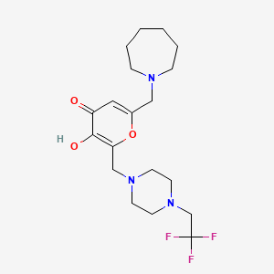 6-(azepan-1-ylmethyl)-3-hydroxy-2-((4-(2,2,2-trifluoroethyl)piperazin-1-yl)methyl)-4H-pyran-4-one