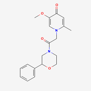 5-methoxy-2-methyl-1-[2-oxo-2-(2-phenylmorpholin-4-yl)ethyl]pyridin-4(1H)-one