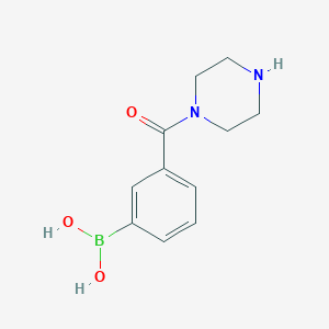 molecular formula C11H15BN2O3 B11872974 (3-(Piperazine-1-carbonyl)phenyl)boronic acid 