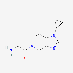 molecular formula C12H18N4O B11872990 2-Amino-1-(1-cyclopropyl-6,7-dihydro-1H-imidazo[4,5-c]pyridin-5(4H)-yl)propan-1-one 