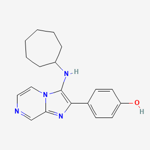 4-[3-(Cycloheptylamino)imidazo[1,2-a]pyrazin-2-yl]phenol