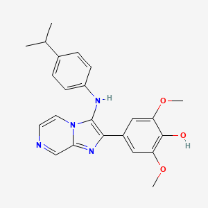 molecular formula C23H24N4O3 B1187304 4-[3-(4-Isopropylanilino)imidazo[1,2-a]pyrazin-2-yl]-2,6-dimethoxyphenol 