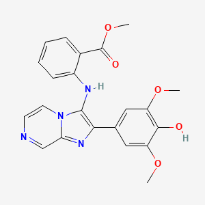 molecular formula C22H20N4O5 B1187306 Methyl 2-{[2-(4-hydroxy-3,5-dimethoxyphenyl)imidazo[1,2-a]pyrazin-3-yl]amino}benzoate 
