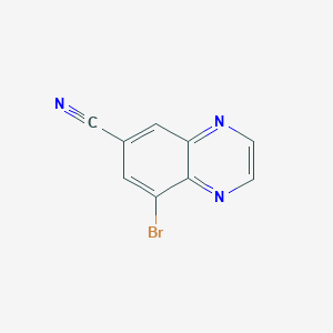 molecular formula C9H4BrN3 B11873070 8-Bromoquinoxaline-6-carbonitrile 