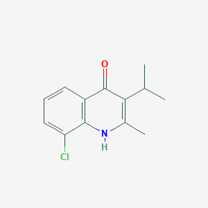 molecular formula C13H14ClNO B11873077 8-Chloro-3-isopropyl-2-methylquinolin-4-ol 