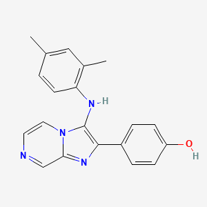 molecular formula C20H18N4O B1187308 4-[3-(2,4-Dimethylanilino)imidazo[1,2-a]pyrazin-2-yl]phenol 