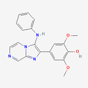 molecular formula C20H18N4O3 B1187309 4-(3-Anilinoimidazo[1,2-a]pyrazin-2-yl)-2,6-dimethoxyphenol 